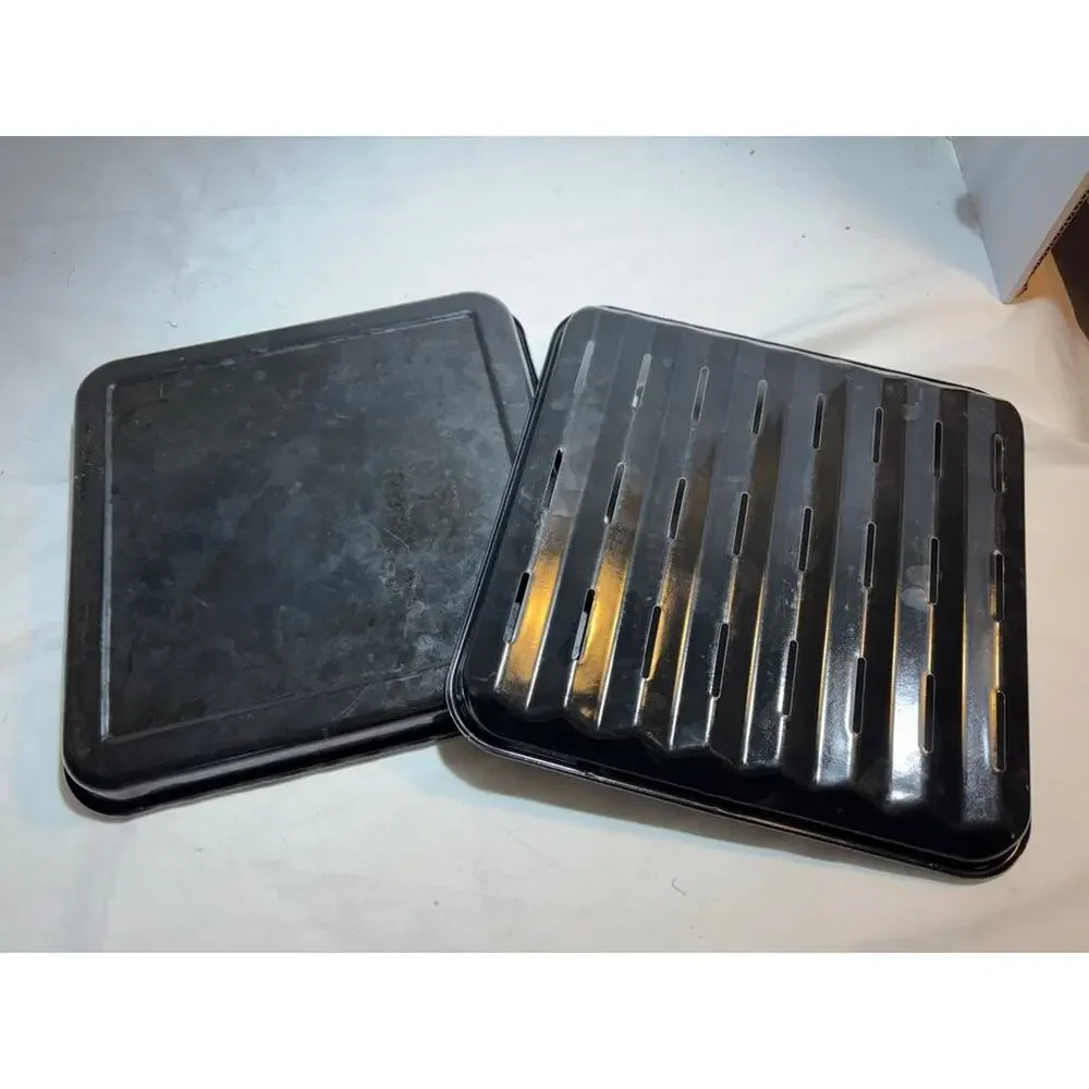 Vintage Metal Roasting Pan with Drip Tray